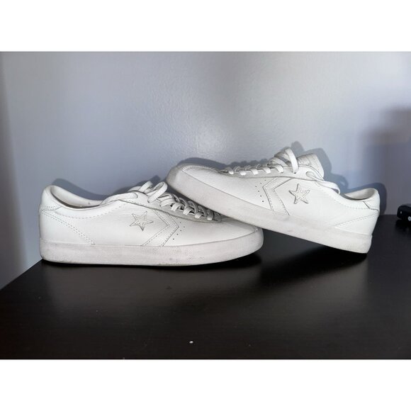 Converse One Star Pro Leather Low Top Sneakers White Men’s 9.5 Rare Minimal Wear - Picture 1 of 6